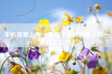 手机屏幕上有一条线(手机屏幕上有一条线怎么办)